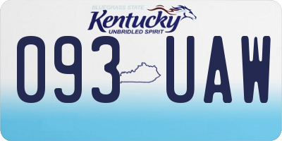 KY license plate 093UAW