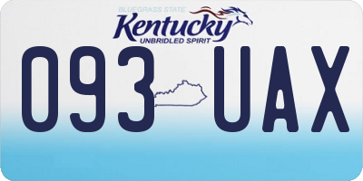 KY license plate 093UAX
