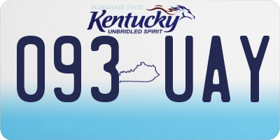 KY license plate 093UAY