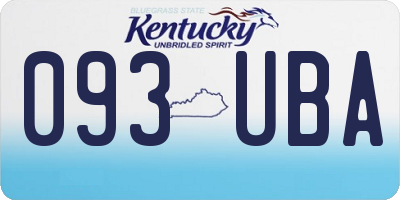 KY license plate 093UBA