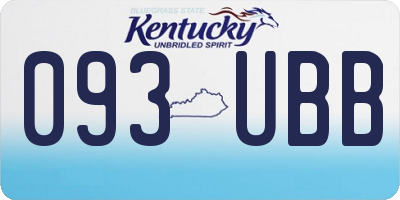 KY license plate 093UBB