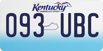 KY license plate 093UBC