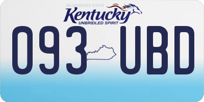 KY license plate 093UBD