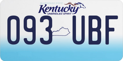 KY license plate 093UBF