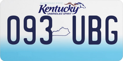 KY license plate 093UBG