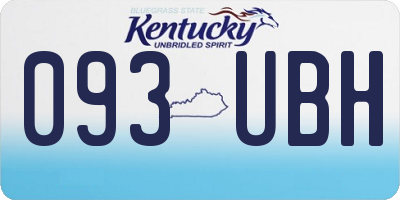 KY license plate 093UBH