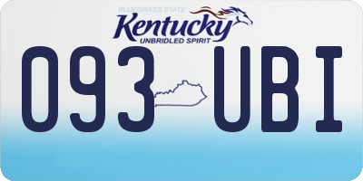 KY license plate 093UBI