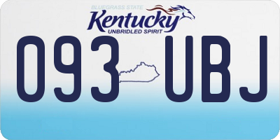 KY license plate 093UBJ