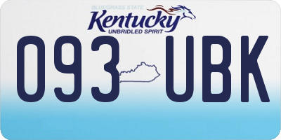 KY license plate 093UBK