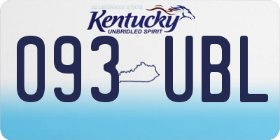 KY license plate 093UBL
