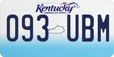 KY license plate 093UBM