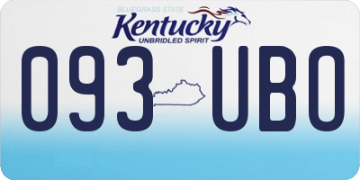 KY license plate 093UBO