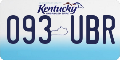 KY license plate 093UBR
