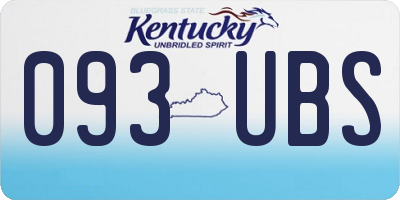 KY license plate 093UBS