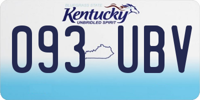 KY license plate 093UBV