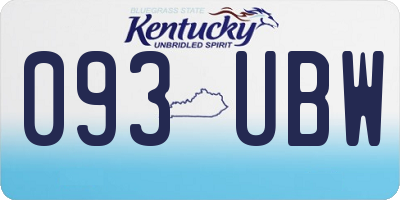 KY license plate 093UBW