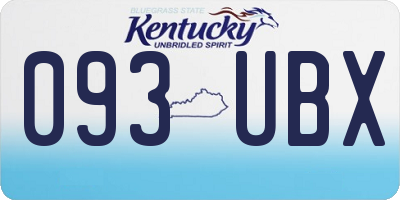 KY license plate 093UBX