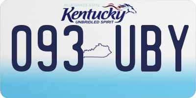 KY license plate 093UBY