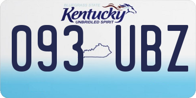 KY license plate 093UBZ