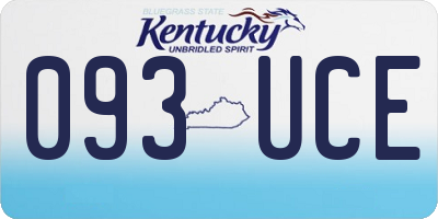KY license plate 093UCE
