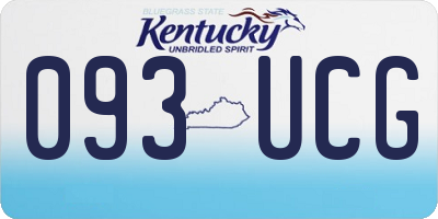 KY license plate 093UCG