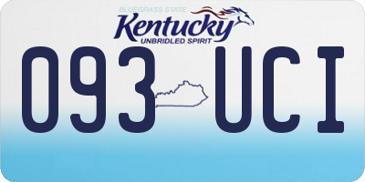 KY license plate 093UCI