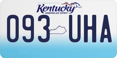 KY license plate 093UHA
