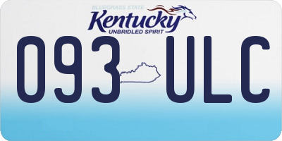 KY license plate 093ULC