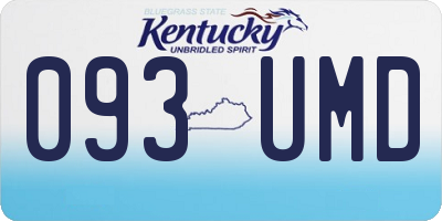 KY license plate 093UMD