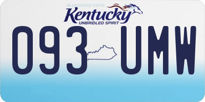 KY license plate 093UMW