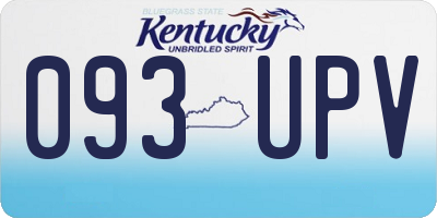 KY license plate 093UPV
