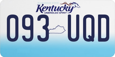 KY license plate 093UQD