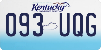 KY license plate 093UQG