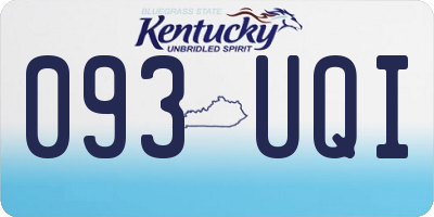 KY license plate 093UQI