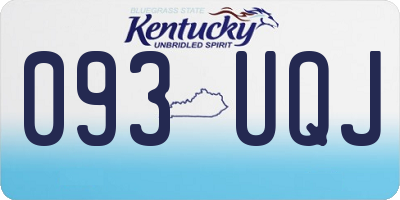 KY license plate 093UQJ