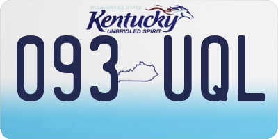 KY license plate 093UQL