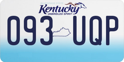 KY license plate 093UQP