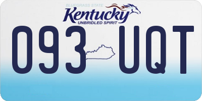 KY license plate 093UQT