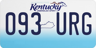 KY license plate 093URG