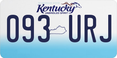KY license plate 093URJ