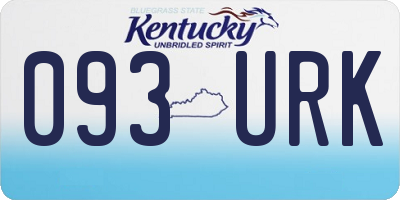 KY license plate 093URK