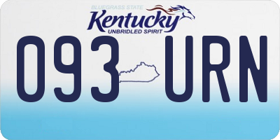 KY license plate 093URN