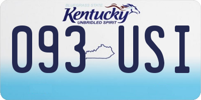 KY license plate 093USI