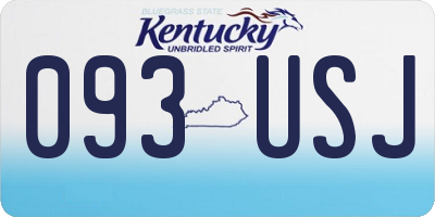 KY license plate 093USJ