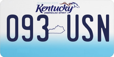KY license plate 093USN