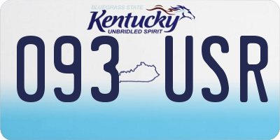 KY license plate 093USR