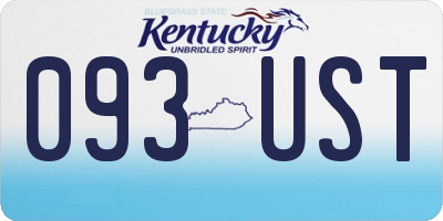 KY license plate 093UST