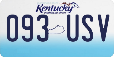 KY license plate 093USV