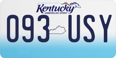 KY license plate 093USY