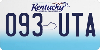 KY license plate 093UTA